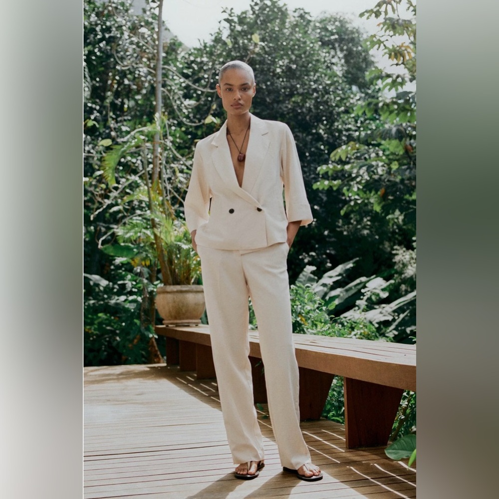 ZARA…. STRAIGHT-LEG TROUSERS WITH ELASTIC WAIST